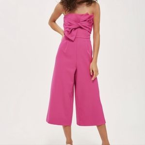 Anthropologie Pink Strapless Jumpsuit
